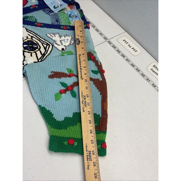 NEW‎ "Noah's Ark" Just Better Sweaters Lisa Coufal cardigan Sweater size 1 S/M - Picture 8 of 12